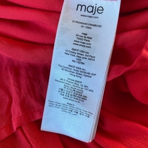 Maje Ransard Crepe Dress in Framboise (red/pink) - Picture 8 of 10